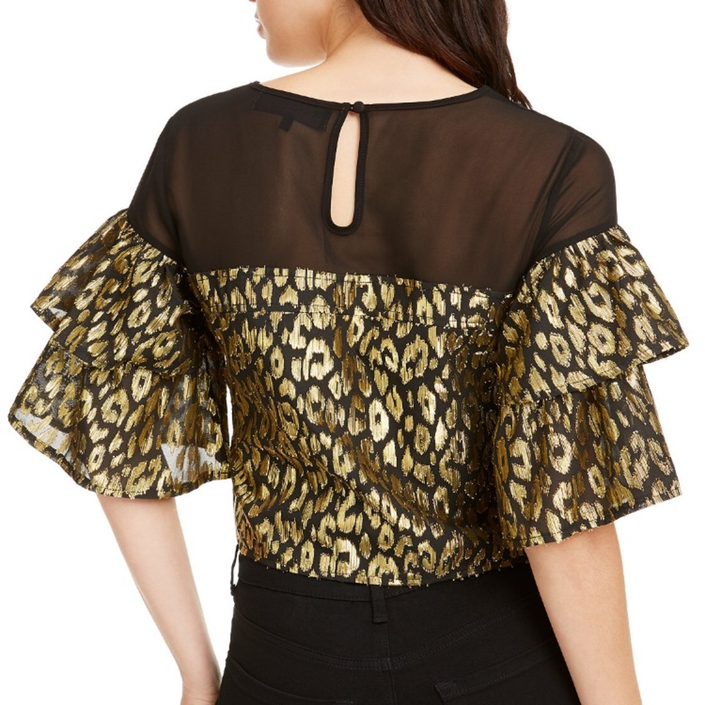 Kendall + Kylie gold foil animal print top - Picture 2 of 5